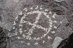 One of many circle and dot motifs at the site.
