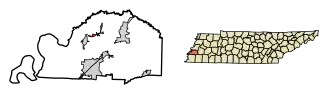 Location of Burlison in Tipton County, Tennessee.