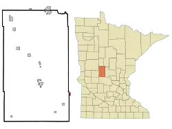 Location in Todd County and the state of Minnesota