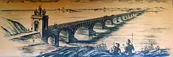 An illustration of Trajan's Bridge, the first span of the Lower Danube (located between modern Serbia and Romania). Constructed by Apollodorus of Damascus between 103 and 105 CE, destroyed 270 AD.