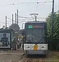 Tram 10 on its first day of Extension to P+R Schoonselhof