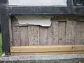 Trelystan Church Panelling with lathes and render over.