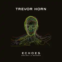 A multi-coloured outline of Trevor Horn wearing glasses