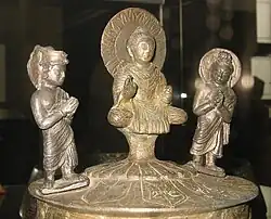 Detail of the Indra, Buddha, Brahma trilogy.