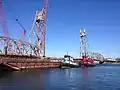 The bridge being deconstructed in March 2012