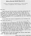The Tuskegee Study Group Letter inviting subjects to receive "special treatment", actually a diagnostic lumbar puncture