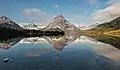 Sinopah reflected in Two Medicine Lake