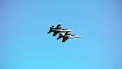 Two Super Hornets at the Helsinki 2017 Air Show.