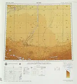 Map including most of northern Hotan Prefecture area (USATC, 1971)[c]