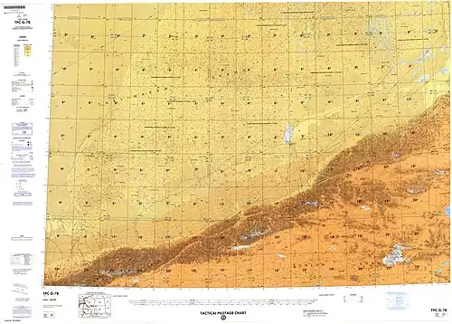 Map including Hotan Prefecture area (northeast) (DMA, 1990)[f]