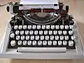 Hermes 3000 typewriter (with ribbon cover removed)