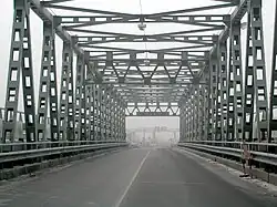 Bridge over Tysa viewing the Hungarian side
