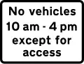 Information plate used in addition to previous sign