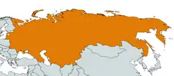 Map indicating locations of Palestine and Soviet Union