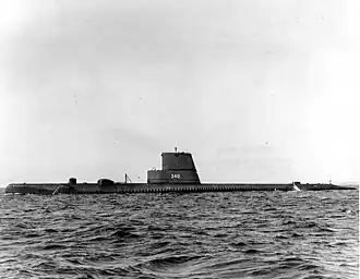 Entemedor (SS-340), underway in 1956.
