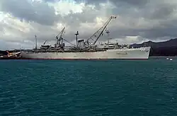 USS Holland at Apra Harbor, Guam, in 1993.