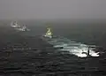 PNS Shahjahan, with PNS&nbsp;Tariq, participating in the Exercise Inspired Siren in the Indian Ocean in 2005.