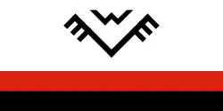 A flag similar in design to Galikhanov's distributed by Udmurt activists in 1989.