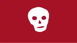 Bacchus under Capt. Stevens in 1731 encountered "a Spanish Guarde Costa, which fir'd a Gun at her, and she return'd; upon which they hoisted a red Flag, with a Death's Head."[53]