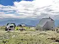 The mountain lodge and the church