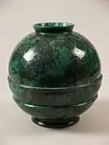 Vase, model 334, with green-black spotted decoration, 1927 - 1934 by Cornelis van der Sluys