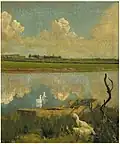 Geese on the Leie by Valerius de Saedeleer