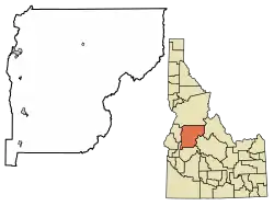 Location of Donnelly in Valley County, Idaho.
