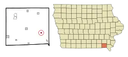 Location of Bonaparte, Iowa