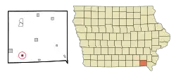 Location of Cantril, Iowa
