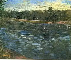 The Seine with a Rowing Boat (b/w copy) 1887 Museum of Western and Oriental Art, Kyiv (F298)