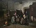 Hermanus-Franciscus Van den Anker ː La Marchande de beurre ou Le Partage du beurre (vers 1880-1882, musée de Pont-Aven).