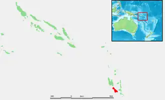 Location of Malakula within Vanuatu