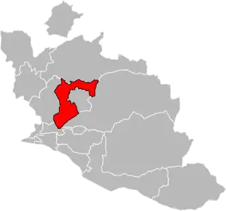 Situation of the canton of Monteux in the department of Vaucluse