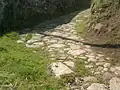 The cobbled roads of the ancient Roman roads in Roçadas.