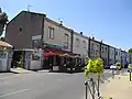 Vias 1950s-style housing development on the main circular street facing St Jean Baptiste church