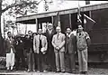 Vietnamese government delegation and British, American, Chinese delegation conferring for the evacuation of Hanoian commons in 1947.