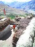 View down Spiti Valley from roof of Dhankar Gompa