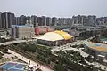 View from Top of Sias University Library Looking Southeast at Gym & Russian Square 2019