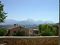 View of Gran Sasso D`Italia the highest point of the Alpennini mountains which stands at 2,914 metres