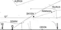View on Supernova 1054 and the Moon on July 5th, 1054, for an observer at 50N 9E at 3:15 CET