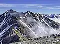 Northeast aspect, summit in upper left