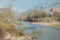 The Liri River with Washerwomen (1884)
