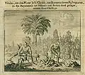 Vitalis being buried alive. From the Martyrs Mirror.