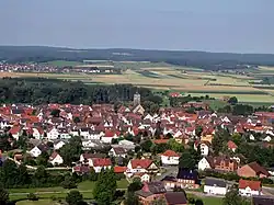 July 2009 view from the castle Kugelsburg&nbsp;[de] on the town Volkmarsen