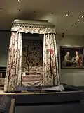 David Garrick's bed, c. 1775, The bed was reduced from a double to a single in the 1860s, now in the V&A Museum
