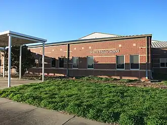 Brazos Middle School behind H.S. in Wallis