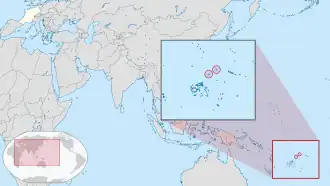 Location of Wallis and Futuna