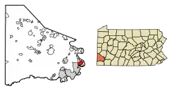 Location of Long Branch in Washington County, Pennsylvania.