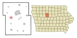 Location of Moorland, Iowa