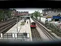 West Hampstead tube station seen from the footbridge between Blackburn Road and Broadhurst Gardens, April 2007.